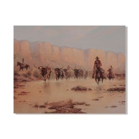 Home Fashion Vintage Cowboy Portrait Oil On Canvas Poster (Option: EPB22048-60x80cm)