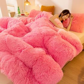 Super Soft Long Fleece Mink Crystal Velvet Thickened Warm Winter Quilt (Option: Girl Pink-100x150cm about2.5kg)