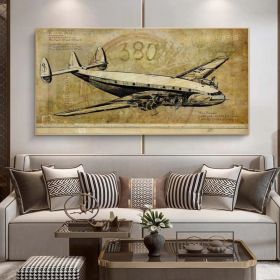 Vintage Airplane Print Poster Canvas Painting (Option: 0717Airplane-20x40cm)