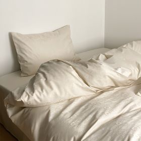 Long Velvet Jacquard Four Piece Pure Cotton Duvet Cover (Option: Macchiato M-200 X230cm Duvet Insert)