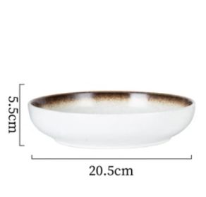 Japanese Ceramic Deep Plate Cutlery (Option: Mocha-20.5x5.5cm)