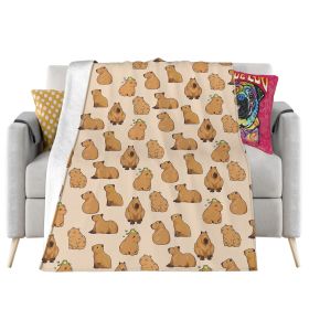 Capybara Animal 3D Printing Flannel Blanket (Option: 2style-75 × 100)