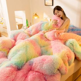 Super Soft Long Fleece Mink Crystal Velvet Thickened Warm Winter Quilt (Option: Dazzling Color-200x230cm about4.75kg)