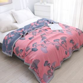 Eight Layers Cotton Gauze Towelling Quilt Cotton Air Conditioning Cover Blanket (Option: Pink-200cmx230cm)