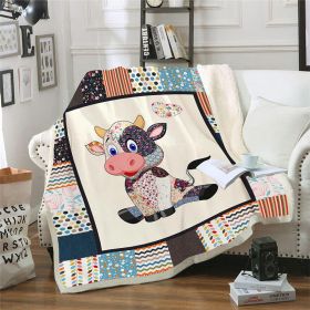 Cows Pattern Cartoon Children's Printed Blanket (Option: 2 Style-Double Layer 100x130cm)