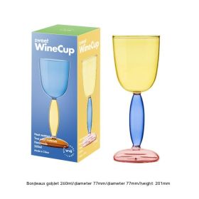 Borosilicate Handmade Red Wine Glass (Option: Yellow Bordeaux Cup 260ml)