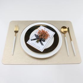 Home High-grade Leather Placemat (Option: Champagne Gold-Eight Pieces)