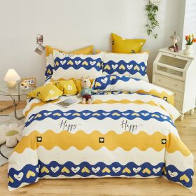 Cotton Single And Double Student Dormitory Three Piece Quilt Cover (Option: Horton yellow-single 3piece set150x200)