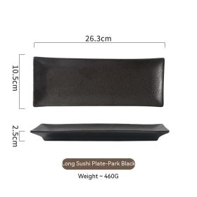 Commercial Sashimi Sushi Fan-shaped Iron Dish Bird-burning And Wind Plate (Option: Park Black)