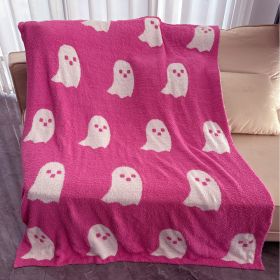 Half Velvet Blanket Ghost Blanket Knitted (Option: Pink-127x152)