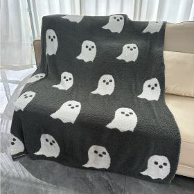 Half Velvet Blanket Ghost Blanket Knitted (Option: Dark Gray-127x152)