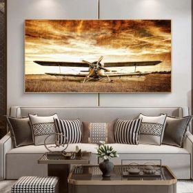 Vintage Airplane Print Poster Canvas Painting (Option: 1228Airplane H-20x40cm)