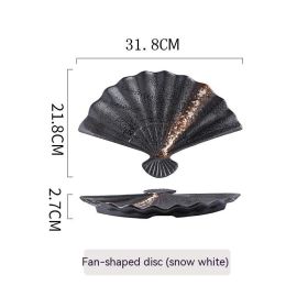 Commercial Sashimi Sushi Fan-shaped Iron Dish Bird-burning And Wind Plate (Option: 13inch White)