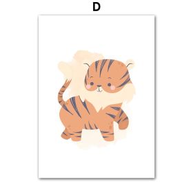 Animal Print Scandinavian Poster Children's Room Decoration (Option: D-50x70cm)