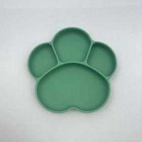 Children's Cat Claw Silicone Plate Food Grade (Option: Avocado green-No lid)