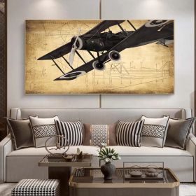 Vintage Airplane Print Poster Canvas Painting (Option: 1228Airplane D-20x40cm)