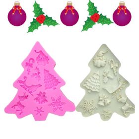 Christmas Tree DIY Silicone Fondant Baking Mold (Option: Set)