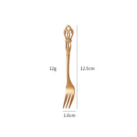 Stainless Steel Cutlery Spoon West Dinnerware Set Gold Plated (Option: Rose gold little fork)