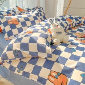 Four-piece Set Sanding Skin Bed Sheet Quilt Cover (Option: Childhood Games-180cm Bed Four Sets)