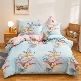 Cotton Single And Double Student Dormitory Three Piece Quilt Cover (Option: Blue Love-single 3piece set160X210)