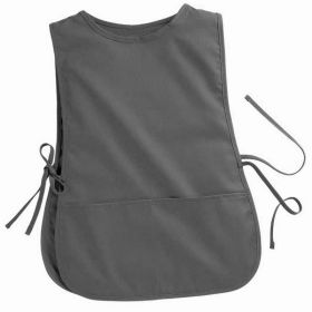 Women's Round Neck Pocket Strap Protective Vest Solid Color Household Vest Apron (Option: Gray-XL)